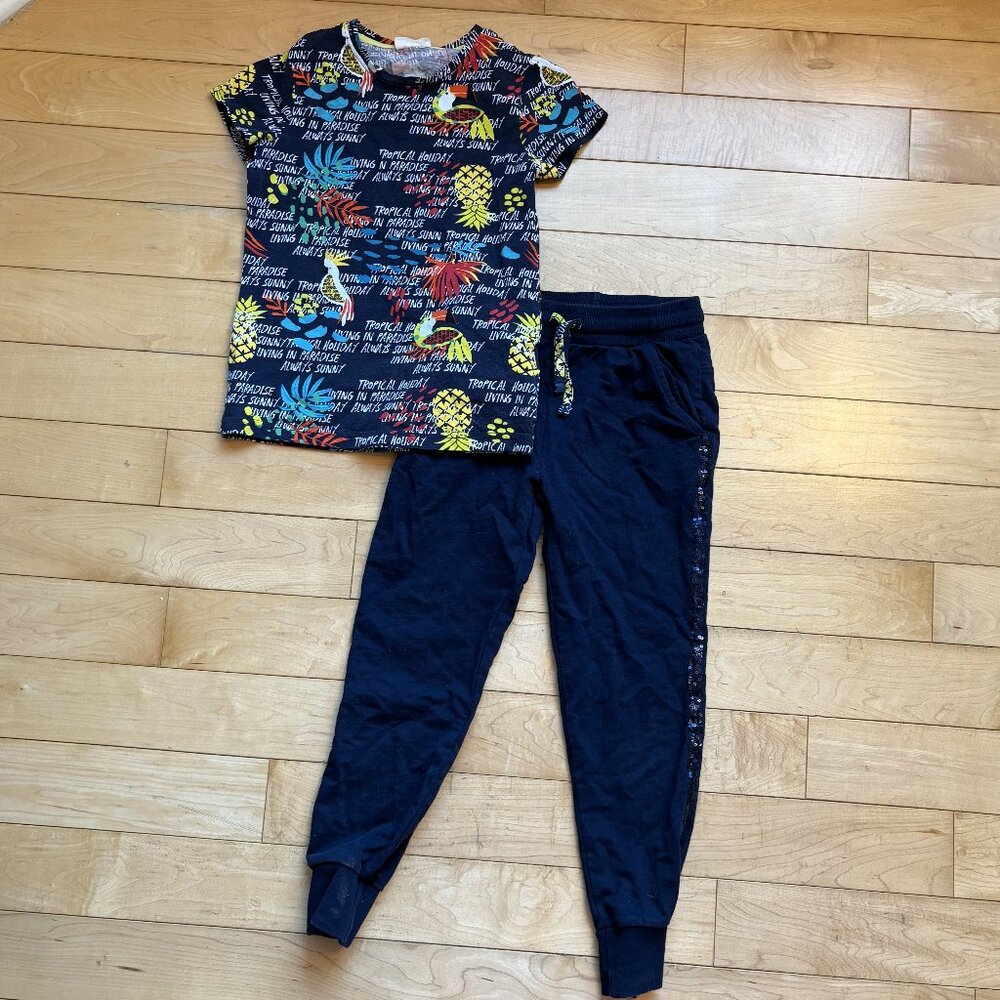 Coccodrillo - Tropical Kids' T-Shirt and Jogging Set, size 8